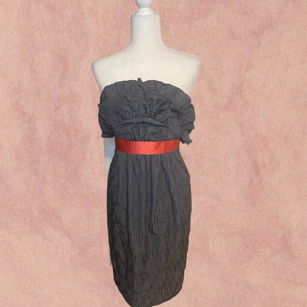 Bcbgeneration - Grey Strapless Ruffle Neck Dress … - image 2